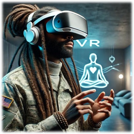 Veteran using VR headset